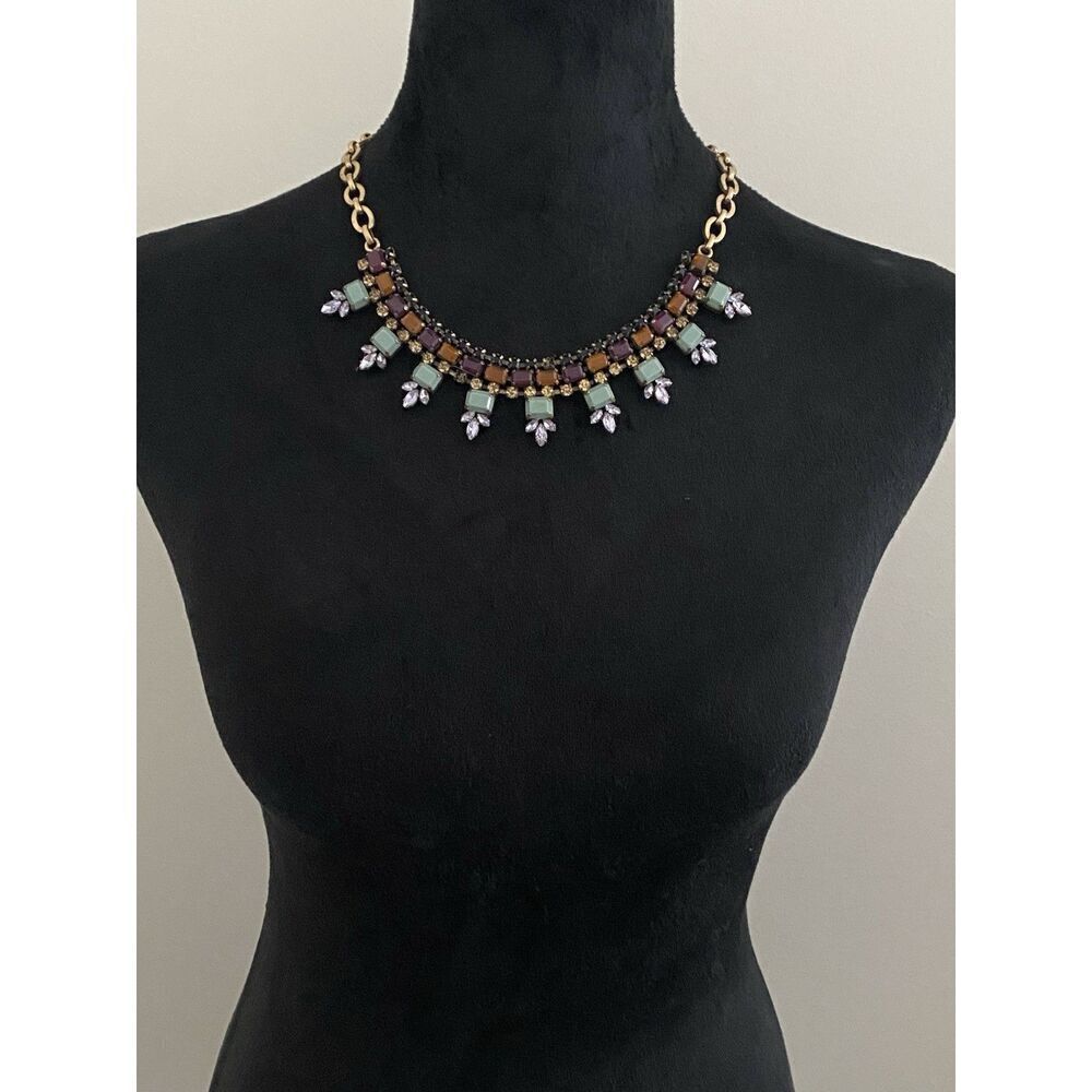 J.CREW Multi-Faceted  Crystal Statement Necklace